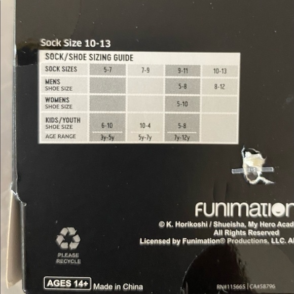 Todoroki Character Crew Socks My Hero Academia - Picture 3 of 3